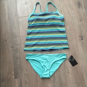 Nike Women's Multicolor Striped swim Set